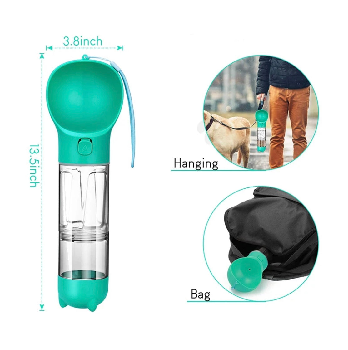 Portable Feeder and Water Bottle for Dogs and Cats