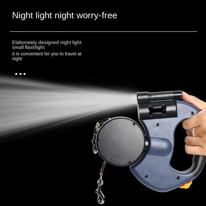 3m Double Pet Leash           with 360 degrees Swivel Connector + Flashlight